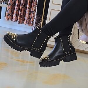 Studded Black Ankle Boots